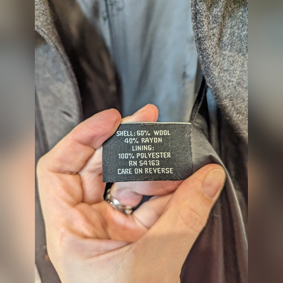 Guess Charcoal Gray Peacoat L - Picture 12 of 12